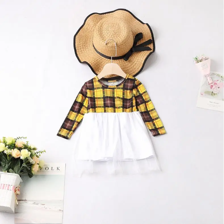 2019 Mommy and kids family matching mother daughter dresses plaid mom girls dress parent casual outfits | Мать и ребенок