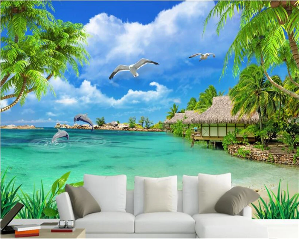beibehang papier peint mural 3d Senior silk cloth wallpaper HD papel muralcocos landscape background wall papers home decor |