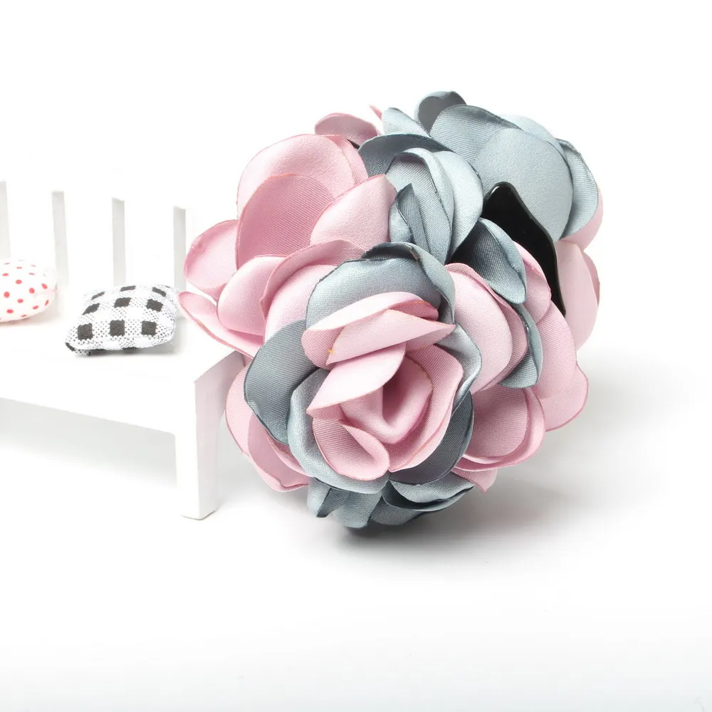 Заколка для волос двухцветная с цветами 8 см|hair claws for women|hair clawhair clip barrette |