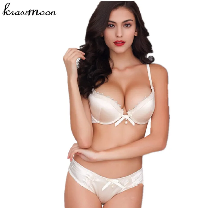 2018 известный бренд Роскошные кружева Глубокий v комплект нижнего белья пуш ап