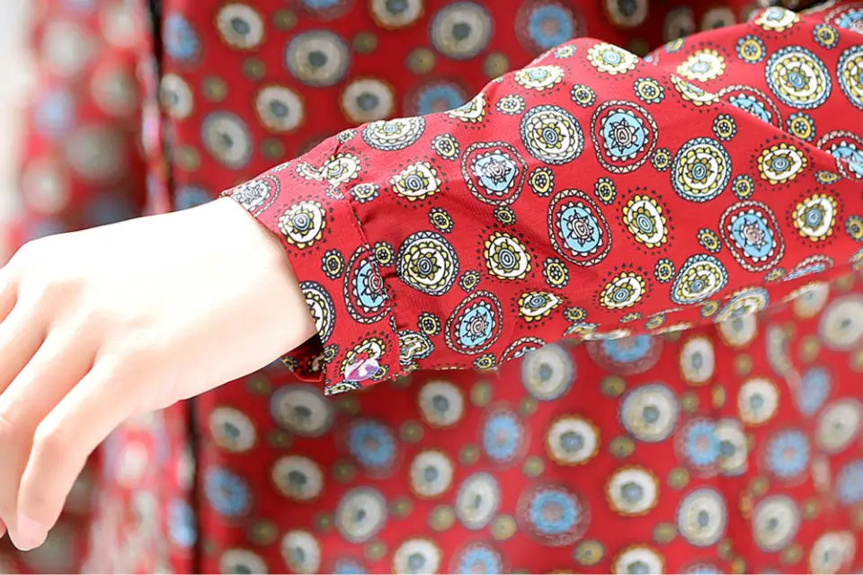 Женская шифоновая рубашка с длинным рукавом и воротником-стойкой | одежда