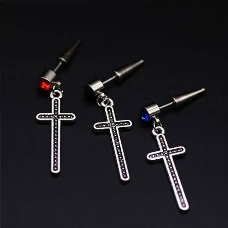 2020 оригинальные серьги для мужчин одинарные мужские с крестом Иисуса модные