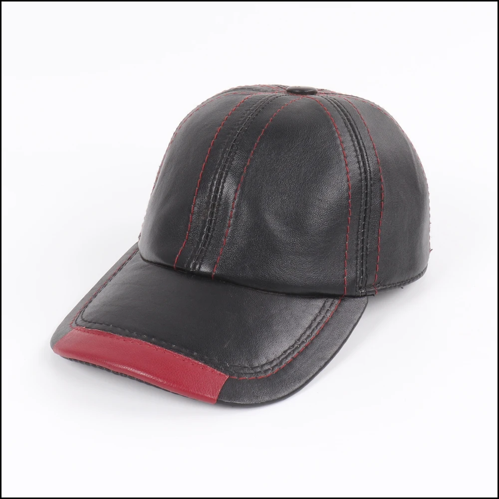Мужская шапка из натуральной овечьей кожи на осень и зиму, натуральная овчина кожаные кепки, повседневные кожаные бейсболки