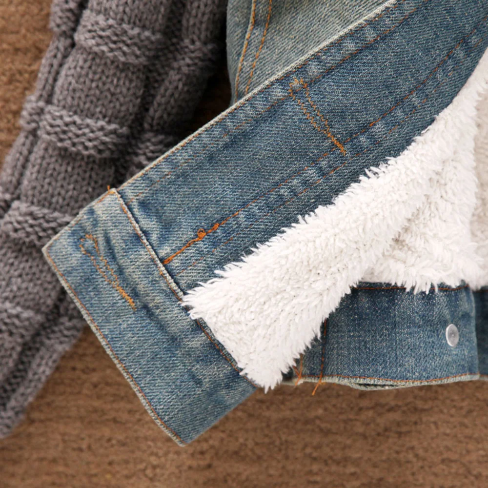 

Women Jeans Jacket Spring High Street Denim Jacket Faux Fur Coat Casual Clothing Overcoat Tops Female Jeans Coat 2020 Winter