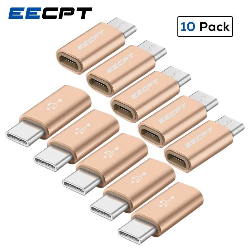 EECPT 10 упаковок OTG Type C адаптер USB к Micro кабель Коннектор для Macbook Samsung S9 S8 Huawei P20
