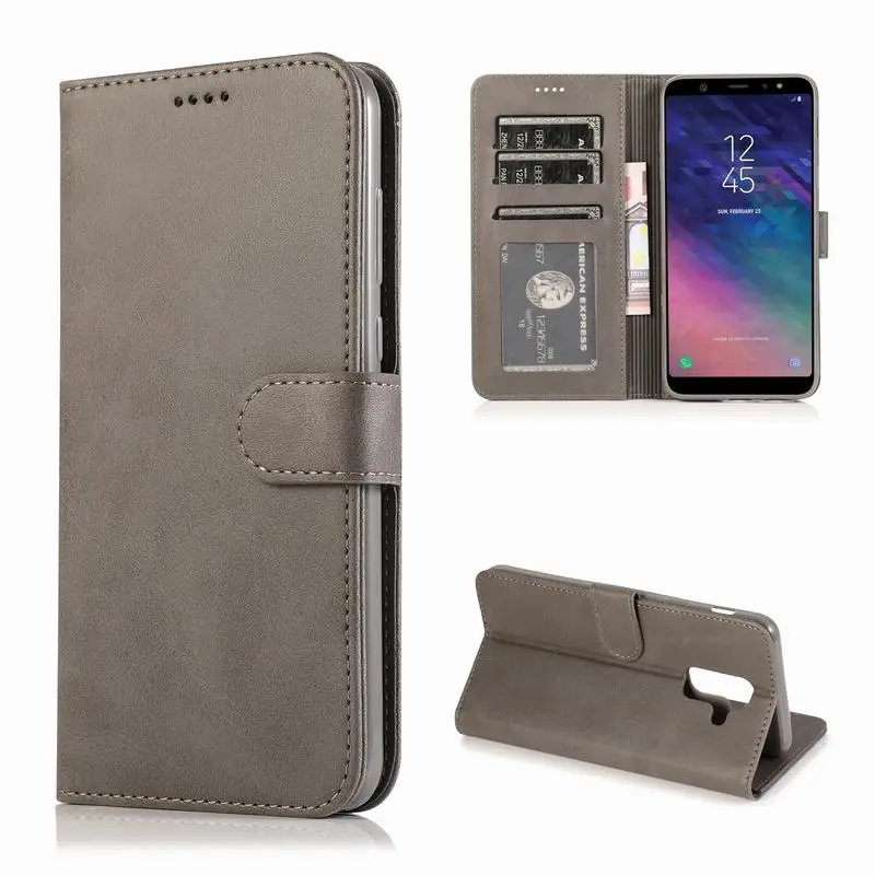 Gray Флип-бумажник чехол для Huawe Honor 8A чехол роскошный Магнитный винтажный простой кожаный чехол для Honor 8 A 8A чехлы для телефонов Coque - Цвет: Gray