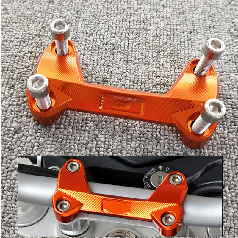 Mansuo оранжевый мотоцикл CNC алюминиевый руль стояки Верхняя Крышка зажим подходит