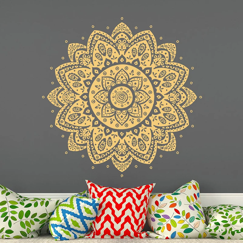 YOYOYU Mandala Vinyl Wall Stickers Lotus Flower Namaste Bohemian Removeable Decal Yoga Studio Bedroom Decoration ZX373