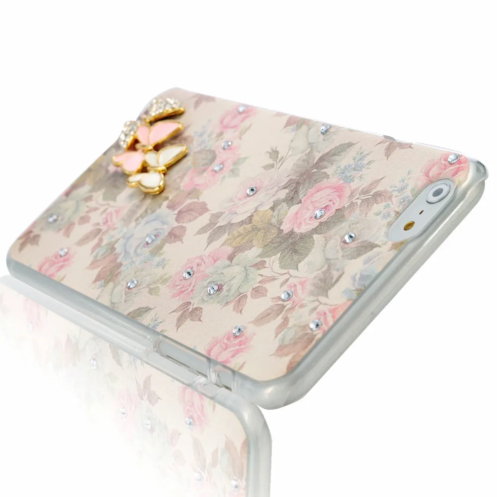 YOKIRIN для iPhone 5 5S SE 3D Бабочка Bling алмаз мобильный телефон защитный жесткий чехол 6