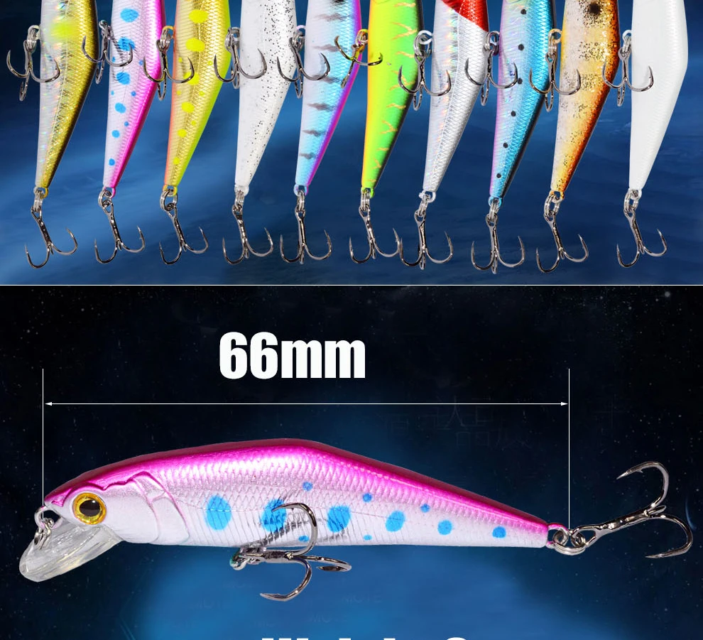 Afishlure 66 мм/8 г Гольян приманки тонущие жесткие приманки Iscas искусственные Pesca Leurre Dur Peche приманка для рыбалки ABS жесткая приманка D-Minnow