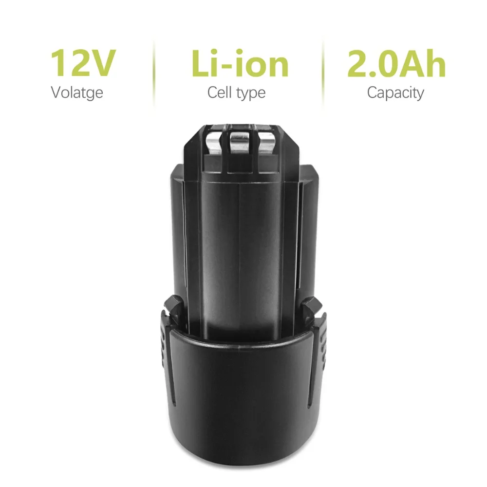 Powtree для Bosch 2x2000 мАч 10,8 V BAT411 Перезаряжаемые Батарея Замена BAT412A BAT413A D-70745 GOP 2607336013 PS20-2 PS40-2