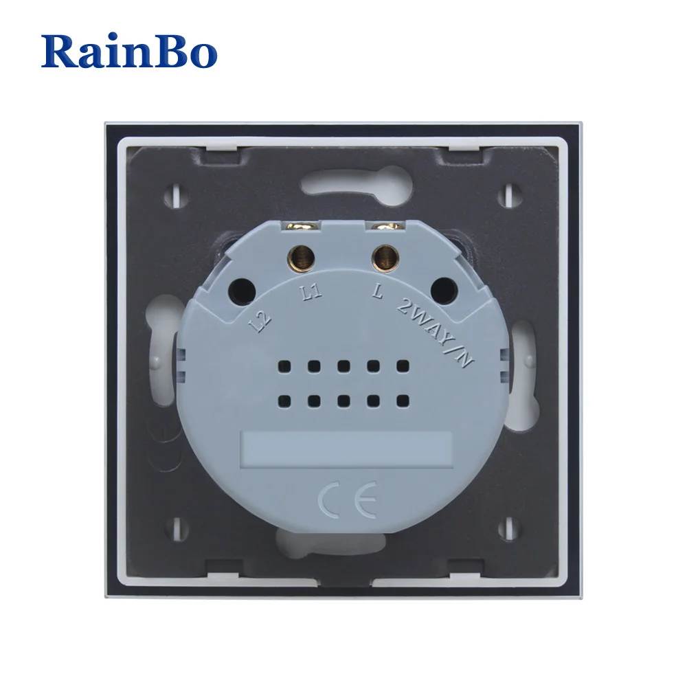 Rainbo новый кристалл Стекло Панель настенный выключатель ЕС сенсорный Экран света