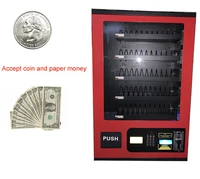 hot sale paper money and coin small vending self servi machine for sale condom with redblackwhite different color