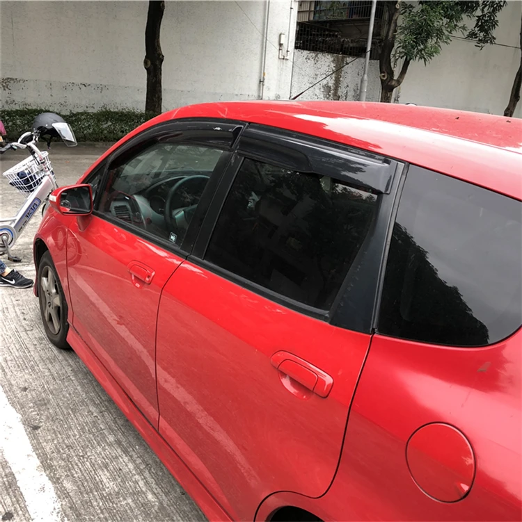 Пластиковый козырек для окна Honda FIT Jazz оттенки вентиляционных отверстий защита от