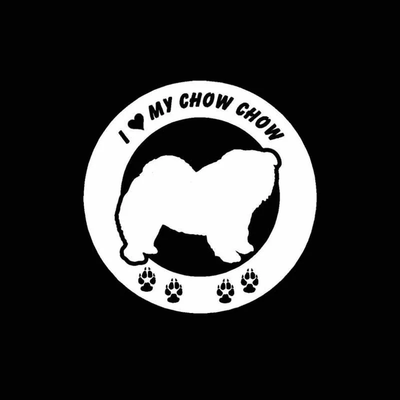 YJZT 15 см * я люблю виниловый автомобильный стикер Chow черный/серебристый цвет|car