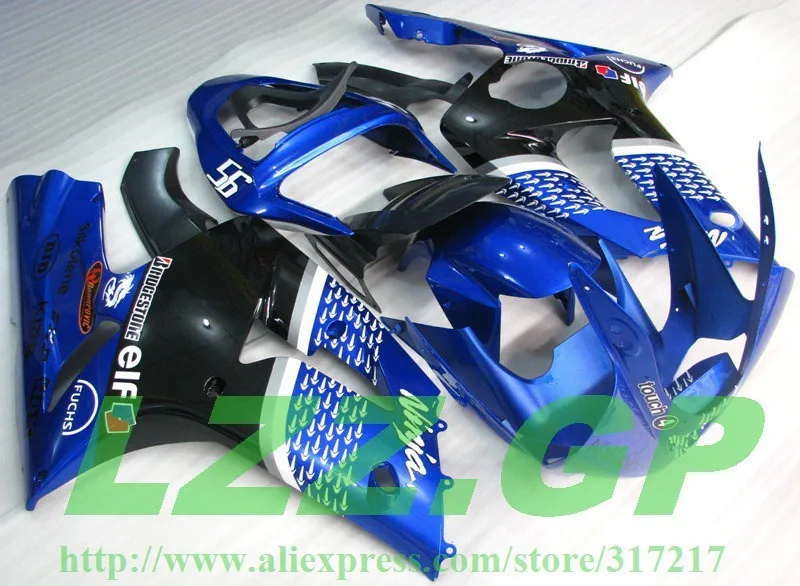 

Hi-grade ABS fairing kit FOR NINJA ZX 6R 636 03 04 ZX-6R 03-04 ZX6R 2003 2004 ZX 6R 03 04 ABS fairings blue black XI81 LZZ.GP