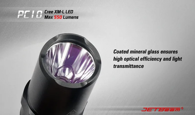 JETBEAM PC10 Cree XM-L T6 светодиодный фонарик 550 люмен Повседневный EDC фонарь, совместимый с батареей CR123