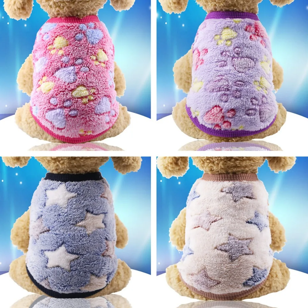 XS-2XL мягкий, флисовый, для собаки пальто теплая одежда с принтом в виде собак зимняя куртка Собака Щенок Одежда Зима кофта с изображением кота и Чихуахуа Мопс Pet Костюмы