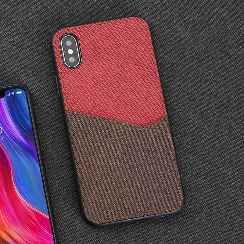 Red and Brown Холщовый чехол для телефона для Xiaomi mi 6 8 8SE 8Explorer A2 mi x 2S задняя крышка цветная открытка с вышивкой слот дизайн чехол - Цвет: Red and Brown