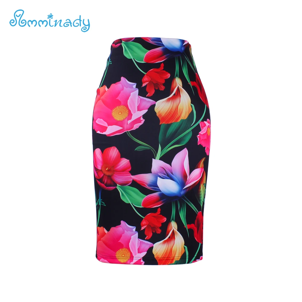 Женская юбка карандаш средней длины с 3D цветочным принтом|fashion pencil skirt|pencil skirtpencil