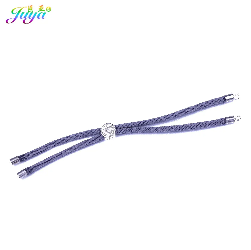 white gold Gray Juya, 6 цветов, макраме, шнур, нить, веревка, цепь, дерево жизни, слайдер, бусины, регулируемые цепи для женщин, очаровательные браслеты, изготовление - Цвет: white gold Gray