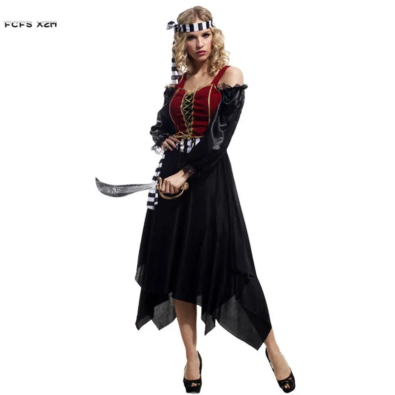 

Female Pirate Cosplay Halloween Pirate costume for Women warrior Carnival Purim Masquerade masked ball Nightclub Bar party dress