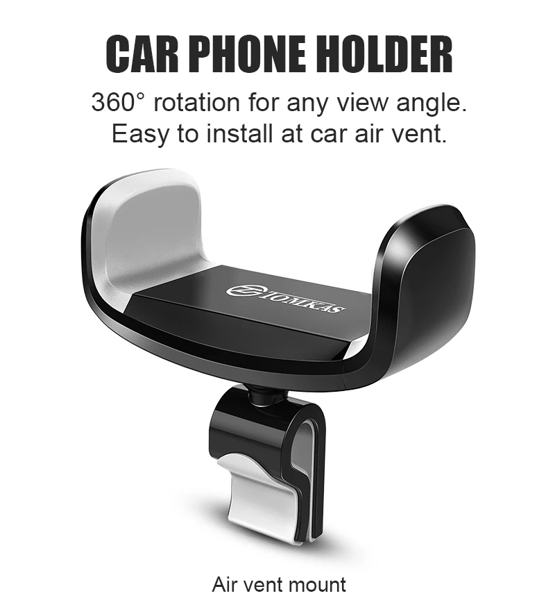 Автомобильный держатель для телефона TOMKAS для iPhone 6 Sumsung Air Vent Автомобильный держатель 360 градусов, универсальный держатель для мобильного телефона