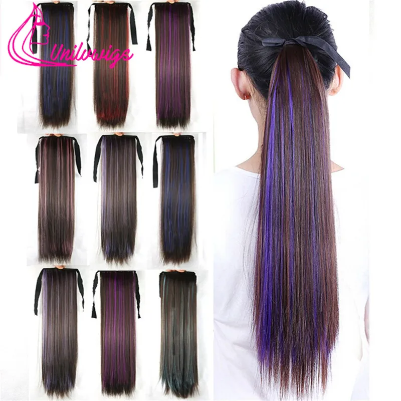 7 Цвета Хвост Натуральных Волос Премиум Высокая Температура Волокна 22 &quot75 г