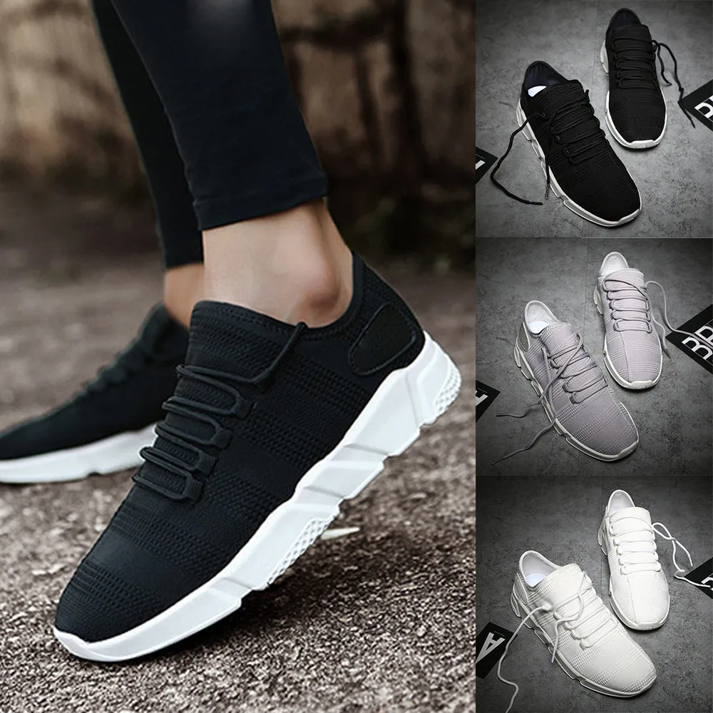 Мужская дышащая обувь YOUYEDIAN однотонная в полоску с перекрестной шнуровкой