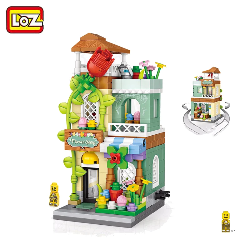 LOZ строительные Конструкторы модель город серии мини улица Модель магазин Decor