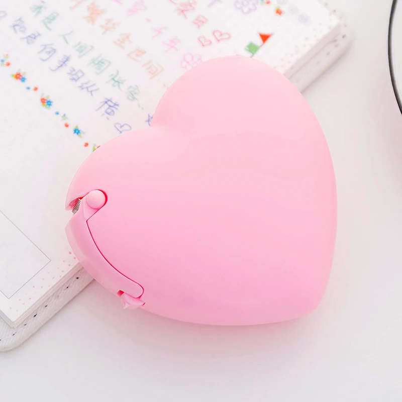 heart pink 1 шт. конфетный цвет сердце форма пончика пластиковый диспенсер для клейкой ленты офисные школьные настольные ленты держатель с лентой резак - Цвет: heart pink