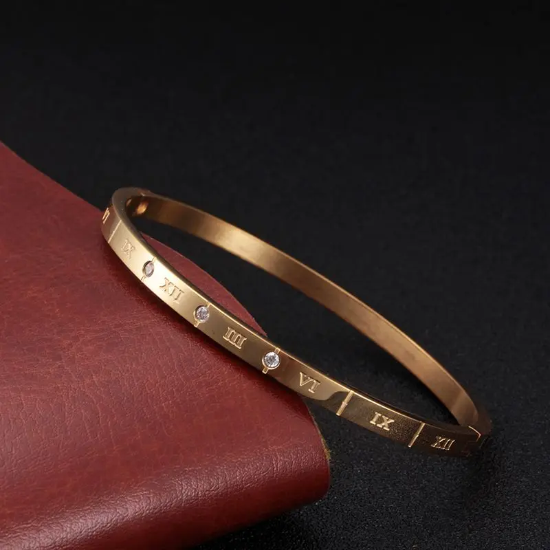 Женские браслеты и с кубическим цирконием браслет из нержавеющей стали золотым