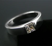 0 5 carat white gold 750 princess style smart certificate moissanite wedding ring for men fine jewelry stunning birthday gift