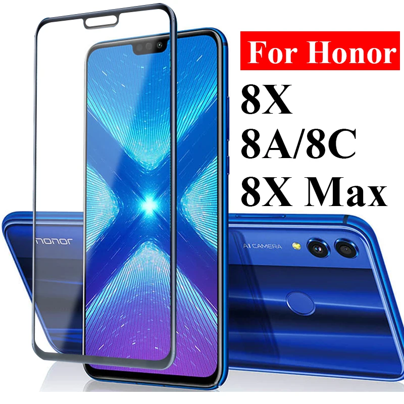 Полное покрытие Защитное стекло для Huawei honor 8X max 8c 8 pro 8a honer x c a a8 x8 honor8x закаленное