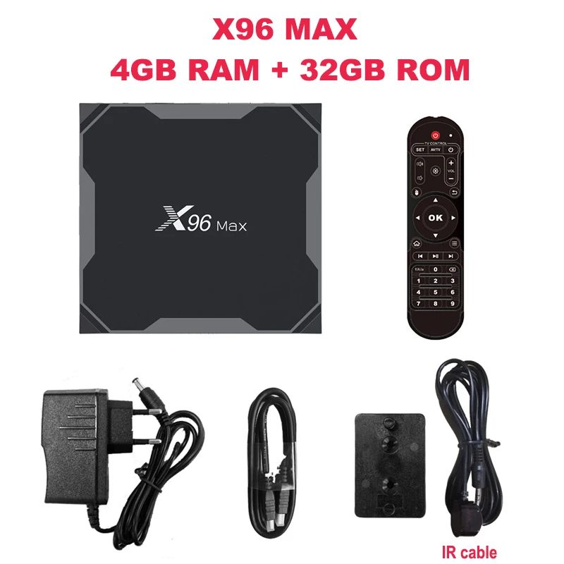 X96 Max ТВ приставка Смарт ТВ приставка Android 8,1 Amlogic S905X2 4K медиаплеер 4 Гб 64 Гб X96Max DDR4 четырехъядерный 1000 м 2,4 г и 5 ГГц двойной Wifi - Цвет: 4GB 32GB IR