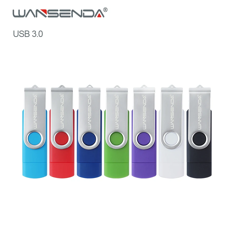 

Wansenda USB 3.0 OTG USB Flash Drives 16GB 32GB 64GB 128GB 256GB Pendrives Cle USB Stick Pen Drive for PC/Android with Micro USB