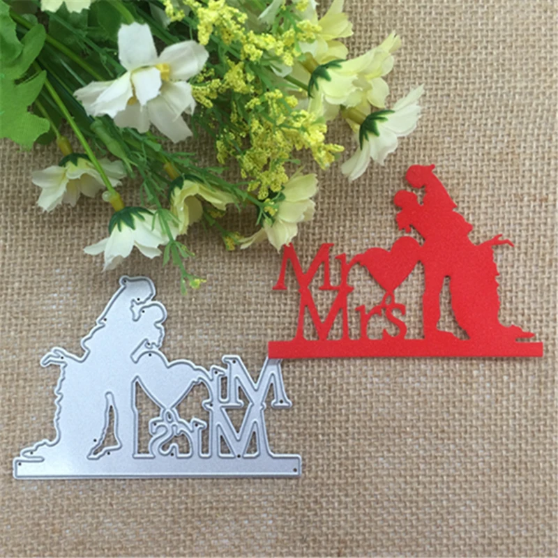 MR & MRS Свадебные металлические режущие штампы трафареты скрапбукинга Фотоальбом