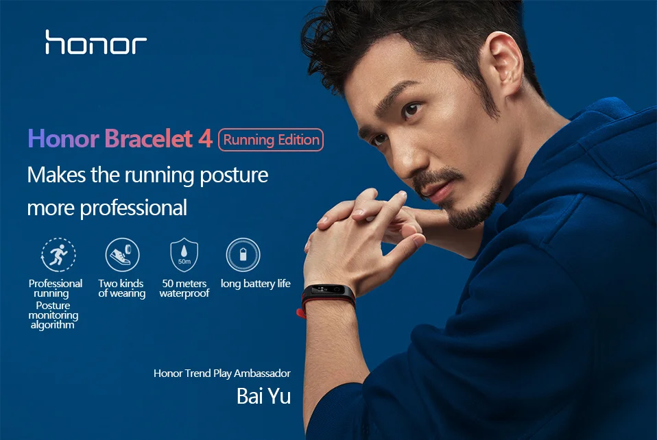 Умный Браслет huawei Honor Band 4 для бега, трекер, умный плавательный водонепроницаемый Bluetooth фитнес-трекер, монитор сна