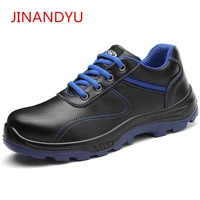 jinandyu mens work safety shoes steel toe lightweight breathable slip resistance casual work safety boots working shoes men