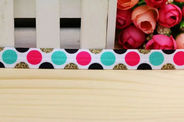 5/8 ''Бесплатная доставка складная эластичная повязка на голову в горошек с