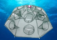 folded portable hexagon automatic fishing shrimp trap fishing net fish shrimp minnow crab baits cast mesh trap