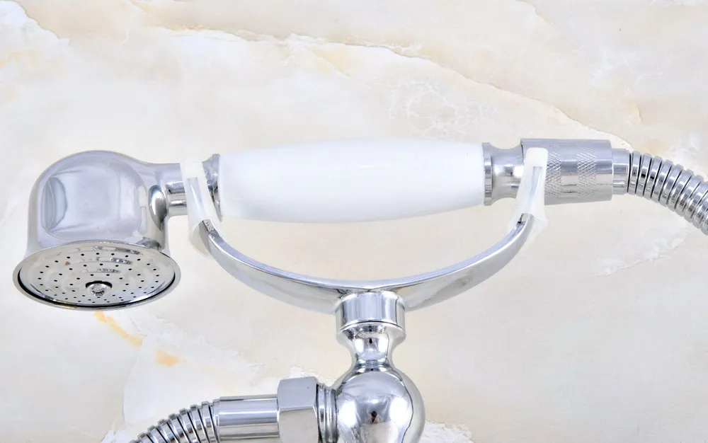 Полированный хромированный латунный смеситель с двойными крестовыми ручками