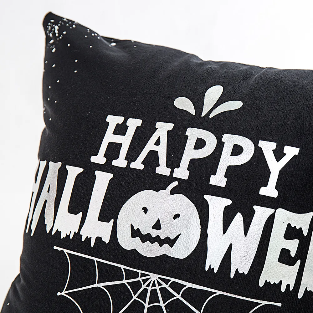 43X43cm и надписью &quotHappy Halloween&quot Печатный чехол для подушки софы Бат паутину