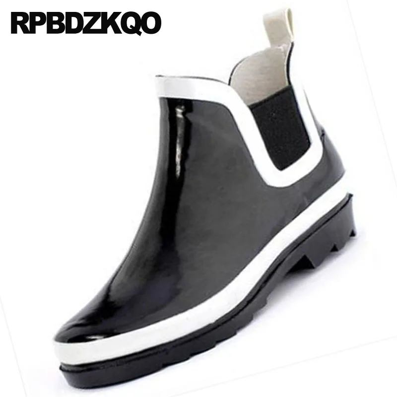 Размера плюс повседневные недорогие ботинки Челси Водонепроницаемый короткая
