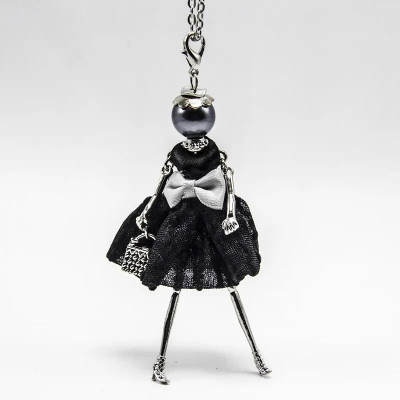 2016 Горячая Продажа! лук Милый Ткань Черный Бантом Платье сумка Черная Кукла