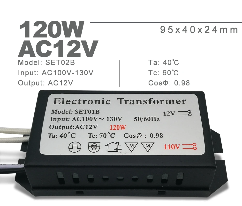 110 в электронный трансформатор 60 Вт 120 Вт 160 Вт AC110V-130V в переменный ток 12 в источник питания для G4 галогенная хрустальная лампа бусины кварцевая люстра