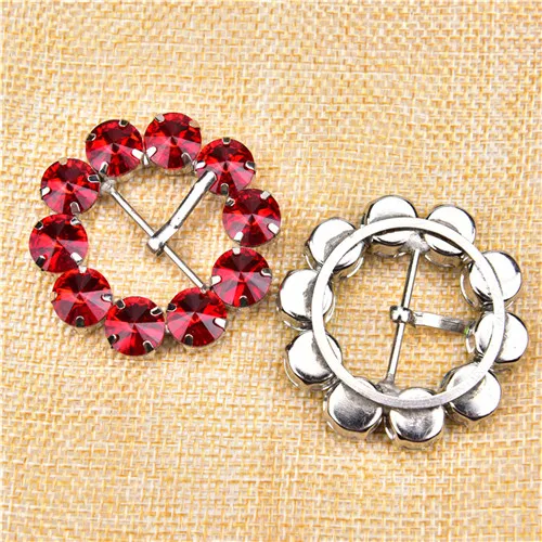 siam color 1pcs 1 шт. 4,2 см круглые DIY Швейные аксессуары металлические стразы ремни для женщин горный хрусталь кристалл пряжка модные Тапочки - Цвет: siam color 1pcs