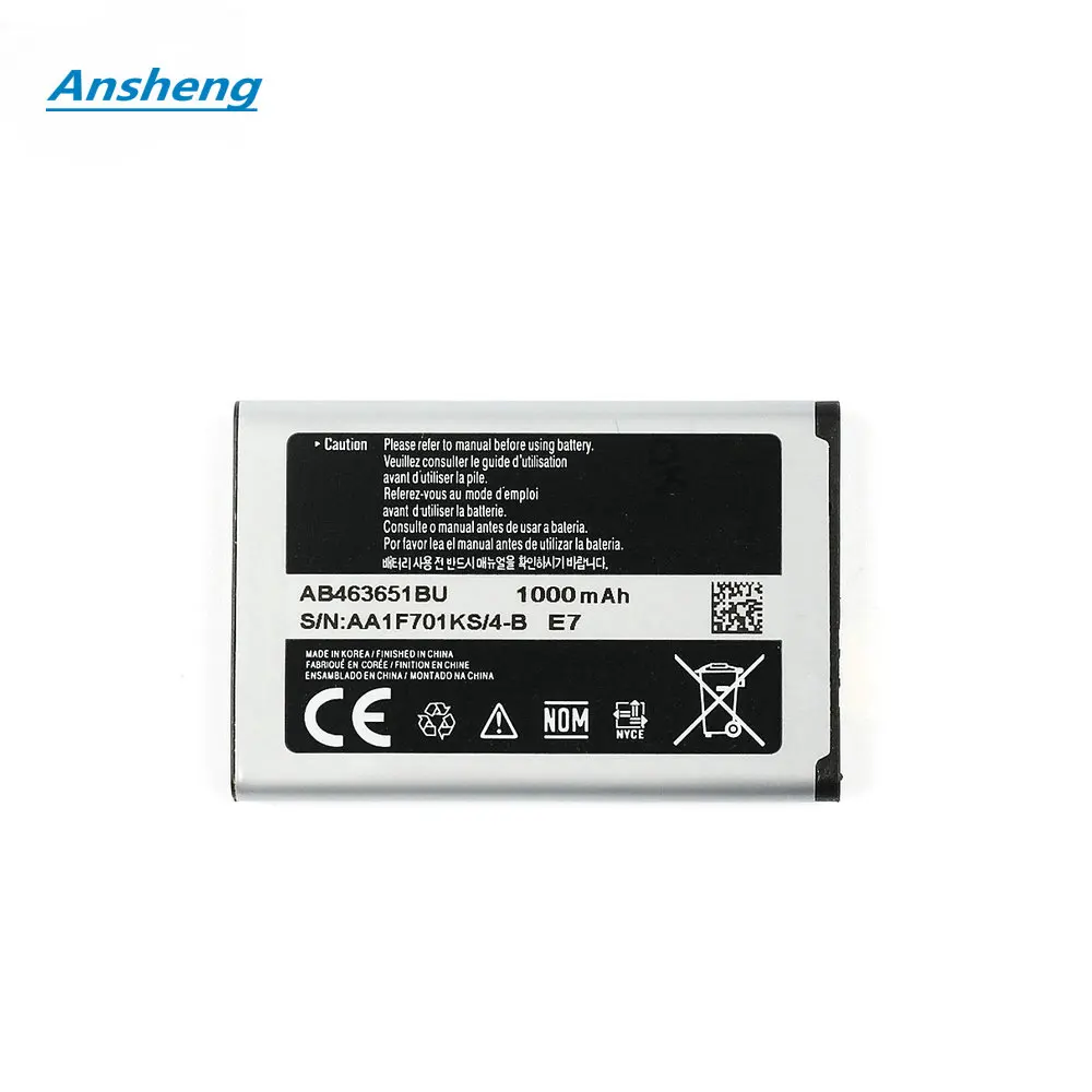 Аккумулятор Ansheng 960 мАч AB463651BU для Samsung W559 S5620I S5630C S5560C C3370 C3200 C3518 J808 F339 S5296 C3322 L708E