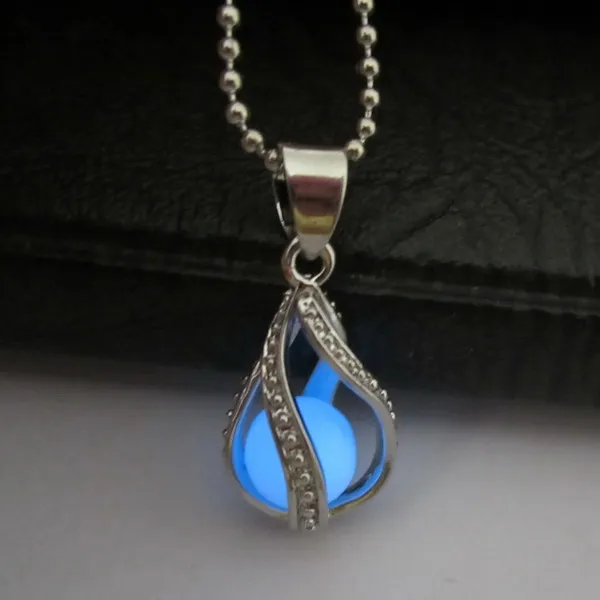 Бесплатная доставка цепочка из бисера и родиевого пузыря синяя светящаяся в