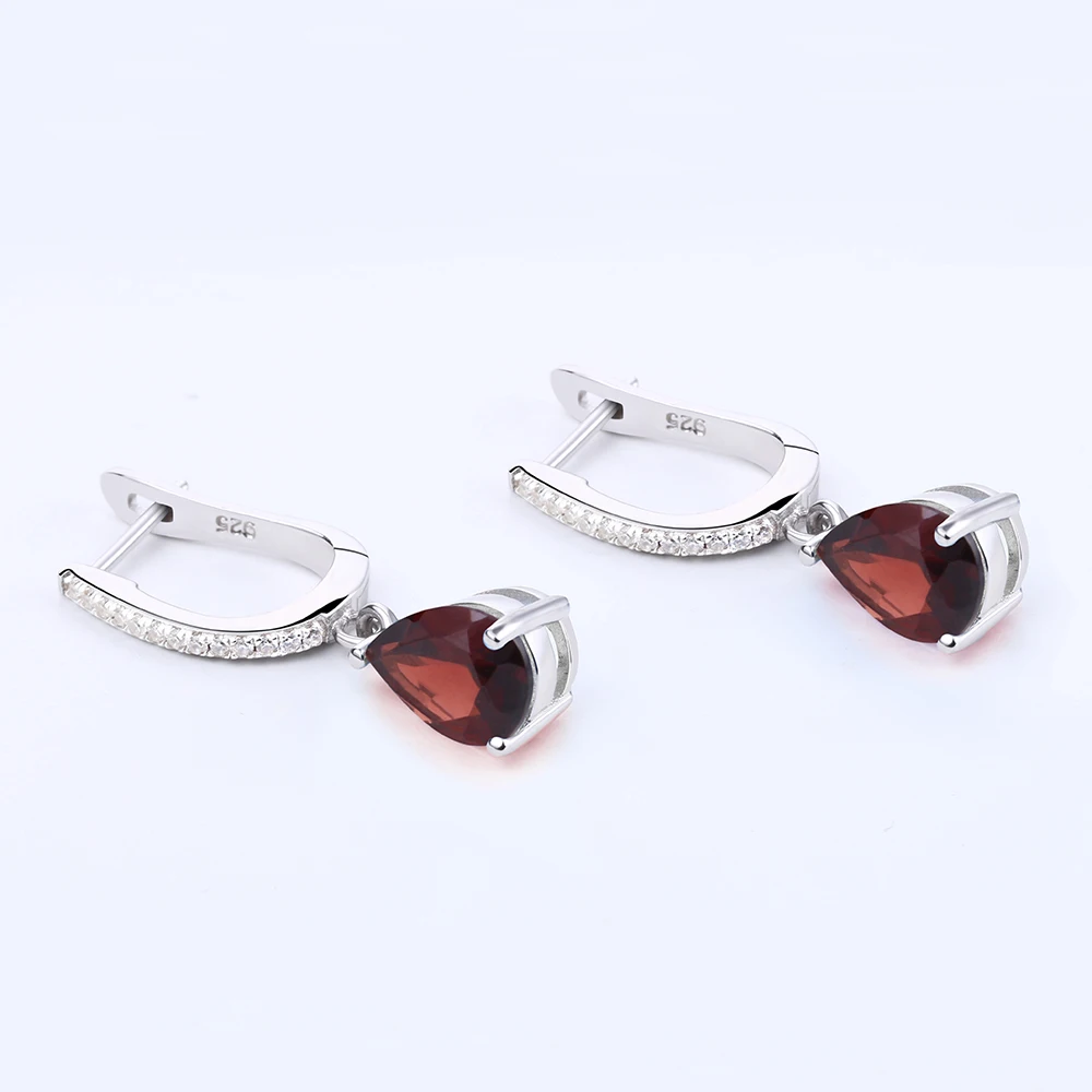 Gem's Ballet 4.31Ct натуральный красный гранат висячие серьги Твердые 925 пробы серебряные ювелирные изделия для женщин Серьги с драгоценными камнями